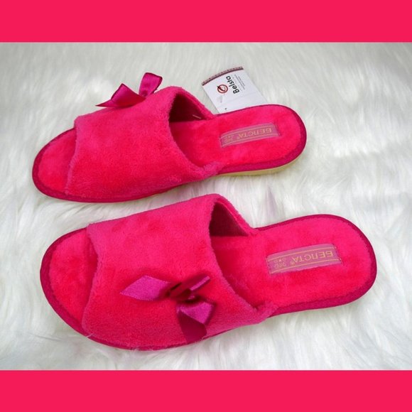 Belsta Hot Pink Open Toe Slippers - Picture 4 of 7